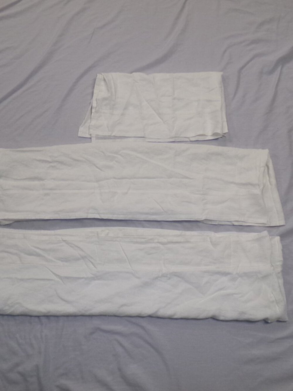 NEW Anne Selke Pine Cone Hill 3 Piece 100% Linen White Bedskirt TWIN Size
